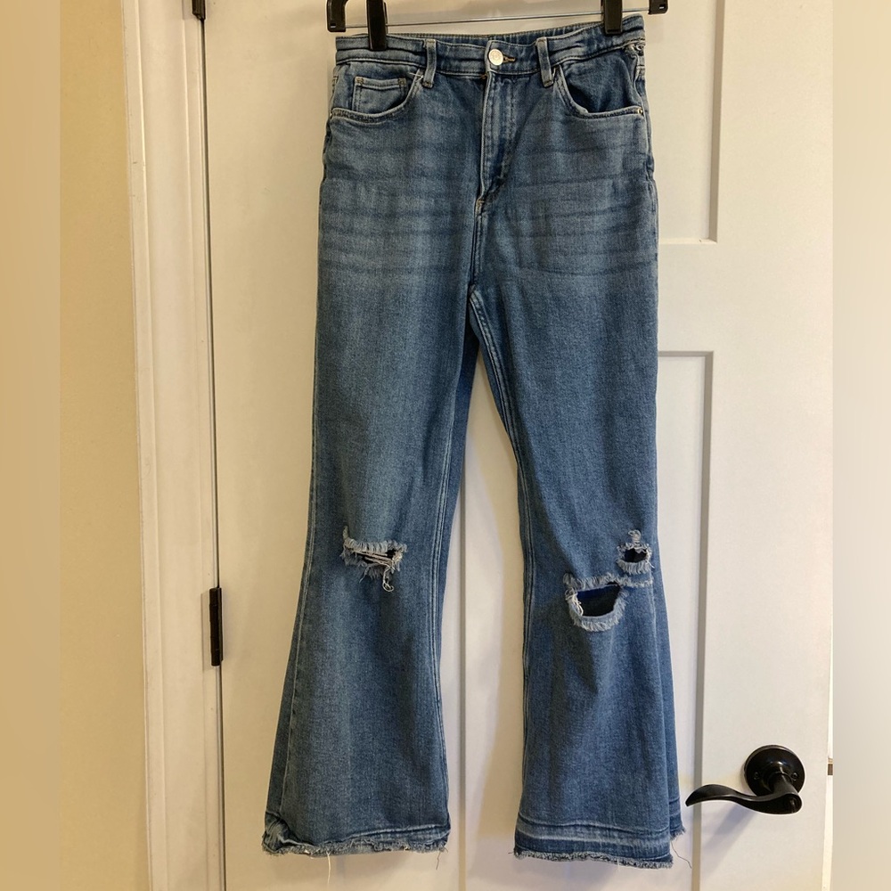 H&M Girls High Waisted Flared Leg Jeans